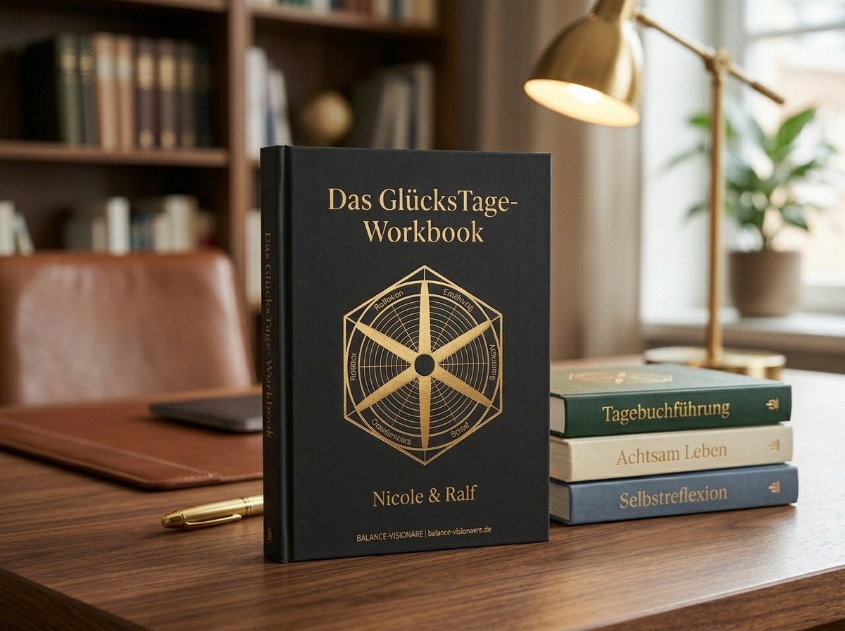 Das GlücksTage-Journal auf dem Schreibtisch